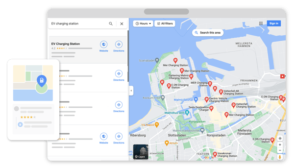 EV charge point map